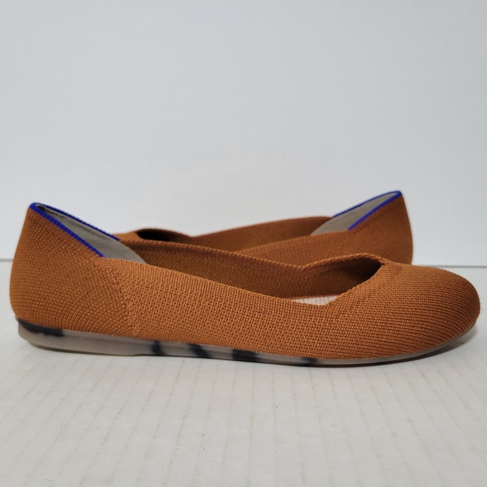 Rothy's The Flat Shoes Womens Size 6 Orange Knit Ballet Flats Washable Casual